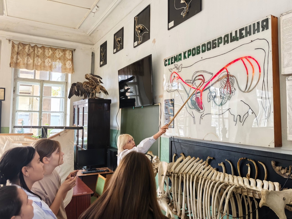 Будущие ветеринарные фельдшеры изучают анатомию животных в музее